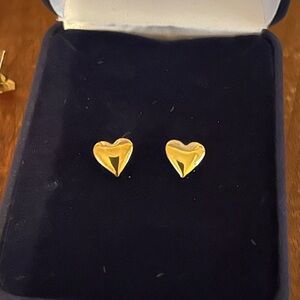 Gold heart earrings